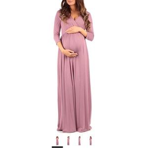 Mother Bee Wrapped Ruched Maternity Dress